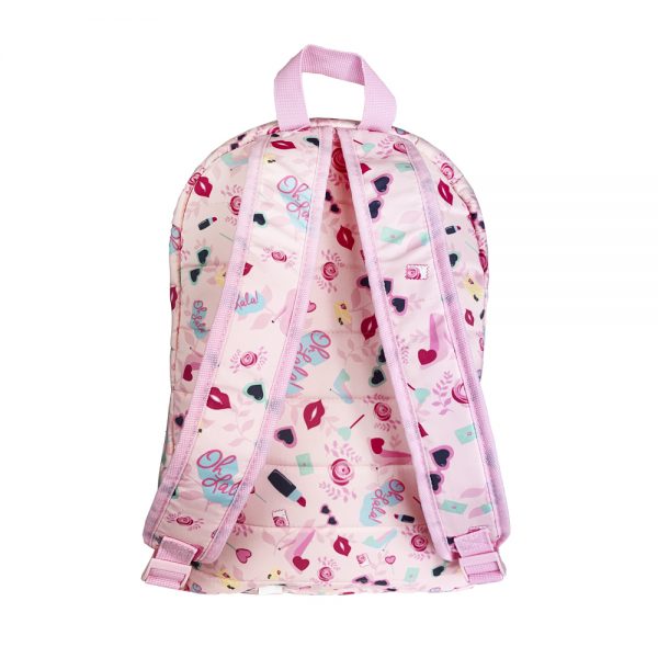 Dmm0057 mochila infantil acolchada pintalabios niñas espalda