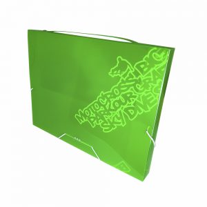 Carpeta De Proyectos Con Gomas, PP Verde Neon