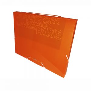 Carpeta De Proyectos Con Gomas, PP Naranja Neon