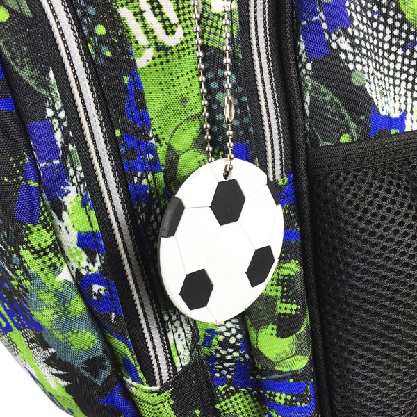 UNICEU Bolas de fútbol 3D impresión mochila deportiva niños bolsa escolar  aislada caja de almuerzo con estuche de pluma bolsas conjunto, soccer 4